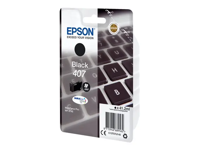 Epson 407 - 41.2 ml - L-størrelse - svart - original - blekkpatron...