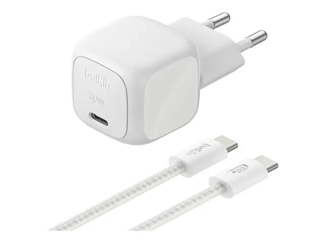 Belkin BoostCharge - Strømadapter - kompakt - 30 watt - PD, Fast C...