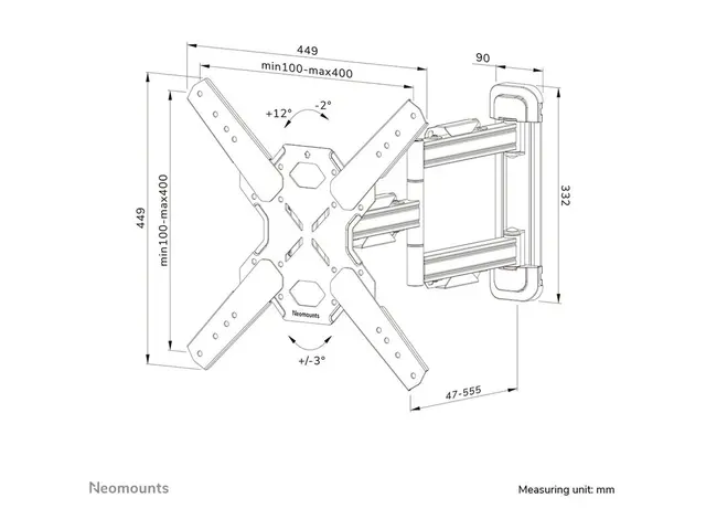 Neomounts WL40S-850BL14 - Monteringssett (veggmontering) for TV