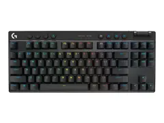 Logitech G PRO X - Tastatur - uten nummertastatur bakgrunnsbelyst - tr&#229;dl&#248;s - Bluetooth, 2.4 GHz - tastsvitsj: GX Red Linear - svart