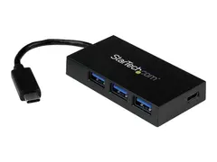 StarTech.com 4-Port USB 3.0 Hub - Powered USB 3.1 Gen 1 Hub USB-C to 1x USB-C and 3x USB-A Adapter - USB-C Port Expander (HB30C3A1CFB) - hub - 4 porter