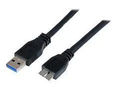 StarTech.com 1m 3 ft Certified SuperSpeed USB 3.0 A to Micro B Cable Cord USB 3 Micro B Cable - 1x USB A (M), 1x USB Micro B (M) - Black (USB3CAUB1M) - USB-kabel - Micro-USB Type B til USB-type A - 1 m