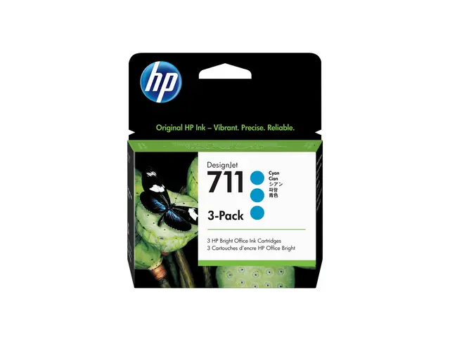 HP 711 - 3-pack - 29 ml - cyan - original - DesignJet - blekkpatro...