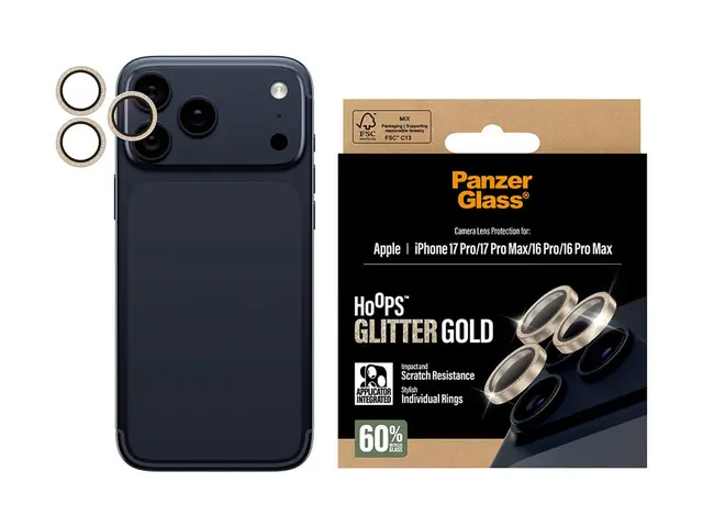 PanzerGlass Hoops - Linsebeskytter for mobiltelefon glitrende gull...