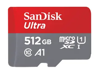 SanDisk Ultra - Flashminnekort (microSDXC til SD-adapter inkludert) 512 GB - A1 / UHS Class 1 / Class10 - microSDXC UHS-I