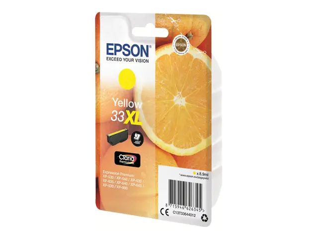 Epson 33XL - 8.9 ml - XL - gul - original - blister - blekkpatron ...