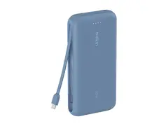 Belkin BoostCharge - Strømbank - med integrert kabel 20000 mAh - 30 watt - PD - 3 utgangskontakter (2 x USB-C, USB) - blå