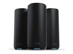NETGEAR Orbi 870 Series RBE873 Wi-Fi-system - (ruter, 2 utvidere) - inntil 9000 kvadratfot - maske 10GbE, 2.5GbE, Wi-Fi 7 Multibånd