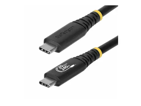 StarTech - USB-kabel - USB-C (hann) til USB-C (hann) USB4 / Thunderbolt 3 / Thunderbolt 4 / DisplayPort 1.4 - 2 m - 4K 120 Hz støtte, robust, utvidet effektområde (EPR), støtte for Power Delivery 3,1, fleksibel - svart