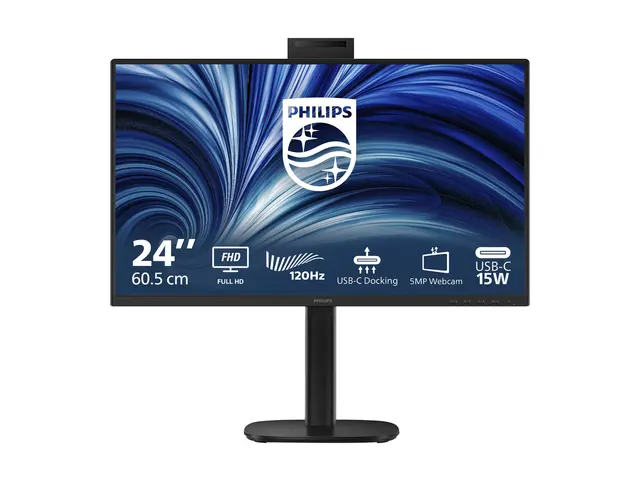 Philips 24B2U3301H - LED-skjerm 1920 x 1080 Full HD (1080p) @ 120 Hz - IPS - 1500:1 - HDMI, DisplayPort, USB-C - høyttalere - svart 