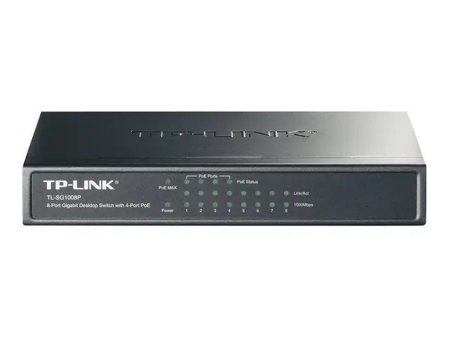 TP-Link TL-SG1008P - Switch - ikke-styrt - 4 x 10/100/1000 (PoE) +...