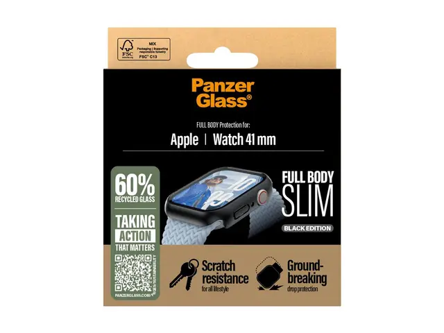 PanzerGlass - Black Edition støtfanger for smartarmåndsur helt kro...