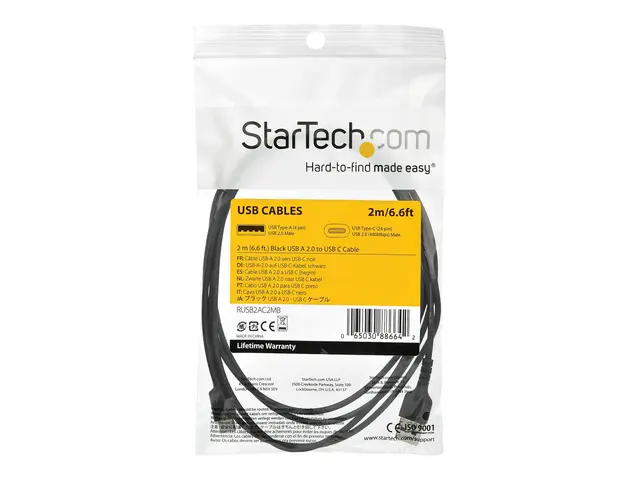 StarTech.com 2m USB A to C Charging Cable, Durable Fast Charge & S...