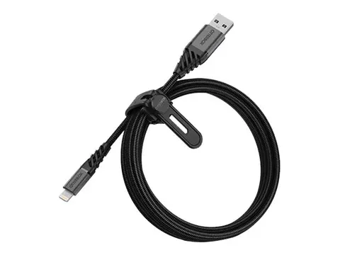 OtterBox Premium - Lightning-kabel - USB hann til Lightning hann 2 m - m&#248;rk askesvart