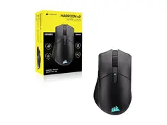 CORSAIR HARPOON v2 - Mus - ergonomisk - høyrehendt optisk - 6 knapper - kablet, trådløs - USB-C, Bluetooth, 2.4 GHz - USB Slipstream trådløs mottaker