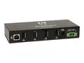 Eaton Tripp Lite series 4-Port Rugged Industrial USB 2.0 Hi-Speed Hub w 15KV ESD Immunity Metal Mountable Hub - 4 x USB 2.0 - DIN-skinnemonterbar, veggmonterbar