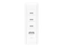 Belkin BoostCharge Pro - Strømadapter GaN-teknologi - 140 watt - Fast Charge, Power Delivery 3.1 - 4 utgangskontakter (3 x USB-C, USB) - hvit