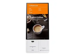 Samsung KM24C-P - Kontaktboks - med termomottaksskriver, QR / strekkodeleser (1D, 2D) skrivebordsmonterbar, stativmonterbar, veggmonterbar - AC 100-240 V - gråhvit