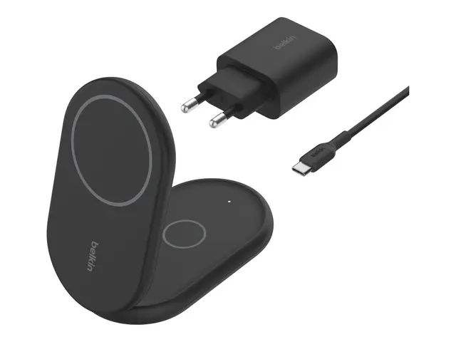 Belkin BoostCharge 2-in-1 - Trådløst ladestativ magnetisk, sammenl...