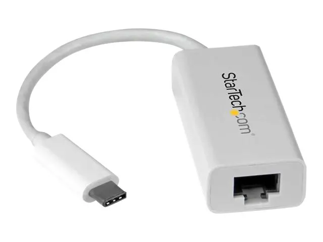 StarTech.com USB C to Gigabit Ethernet Adapter - White - USB 3.1 t...