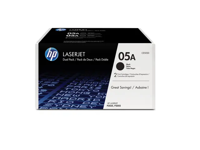 HP 05A - 2-pack svart original LaserJet tonerpatron (CE505D) for P...