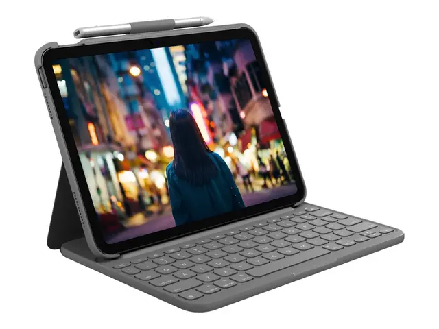 Logitech Slim Folio - Tastatur og folioveske trådløs Bluetooth LE ...