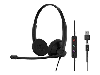 EPOS IMPACT 100 Series - Hodesett - on-ear kablet - USB-A, USB-C - svart - Certified for Microsoft Teams