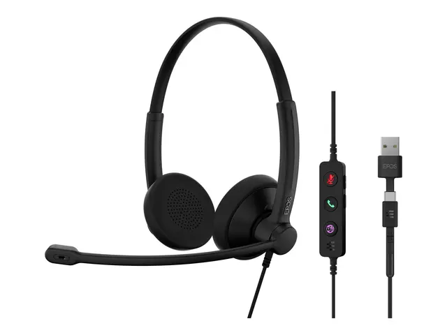EPOS IMPACT 100 Series - Hodesett on-ear kablet USB-A, USB-C svart...