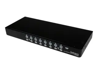 Startech 16 Port 1U Rackmount USB KVM Switch with OSD (SV1631DUSBU) KVM-svitsj - 16 x KVM port(s) - 1 lokalbruker - stasjonær - for P/N: RK3236BKF, RK4236BKB, RKCONS1701, RKCONS17HD, RKCONS1901, RKCONS1908K, RKCONS1916K