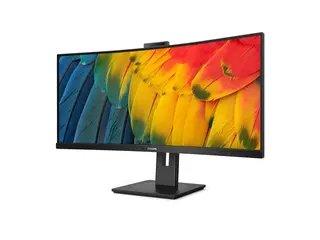 Philips 34B1U5600CH - 5000 Series - LED-skjerm kurvet - 34" - 3440 x 1440 WQHD @ 120 Hz - VA - 350 cd/m² - 3000:1 - 4 ms - HDMI, DisplayPort, USB-C - høyttalere - teksturert svart