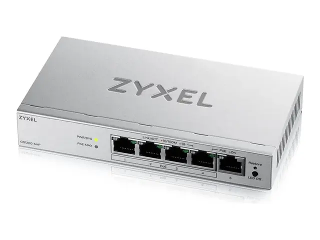 Zyxel GS1200v3 Series GS1200-5HPv3 - Switch Styrt 5 x 10/100/1000 ...