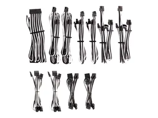 CORSAIR Premium individually sleeved pro kit (Type 4, Generation 4) Strømkabelsett - svart, hvit