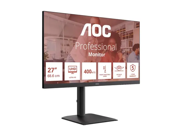AOC U27E4CV - E4 Series LED-skjerm 27" 3840 x 2160 4K UHD (2160p) ...