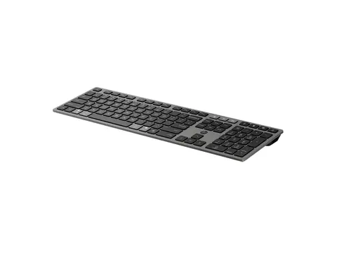 HP 725 - Tastatur - multi-enhet, oppladbar, drevet av SuperCapacitor full size - tr&#229;dl&#248;s - 2.4 GHz, Bluetooth - QWERTY - Pan Nordic - kveldningssvart