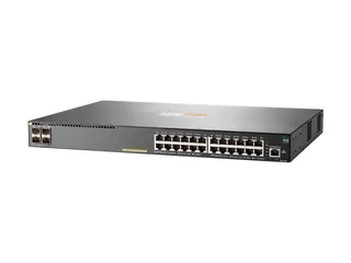HPE Aruba 2930F 24G PoE+ 4SFP+ TAA - Switch L3 - Styrt - 24 x 10/100/1000 (PoE+) + 4 x 1 Gigabit / 10 Gigabit SFP+ (opplink) - rackmonterbar - PoE+ (370 W) - TAA-samsvar