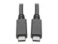Eaton Tripp Lite Series USB-C Cable (M/M) USB 3.2, Gen 1 (5 Gbps), Thunderbolt 3 Compatible, 6 ft. (1.83 m) - USB-kabel - 24 pin USB-C (hann) til 24 pin USB-C (hann) - USB 3.1 Gen 1 / Thunderbolt 3 - 1.83 m - svart