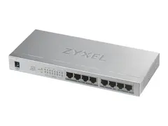 Zyxel GS1008HP - Switch - 8 x 10/100/1000 (PoE+) veggmonterbar, stasjon&#230;r - PoE+ (60 W)