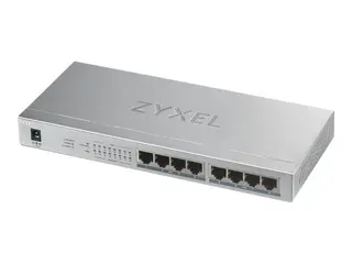 Zyxel GS1008HP - Switch - 8 x 10/100/1000 (PoE+) veggmonterbar, stasjon&#230;r - PoE+ (60 W)