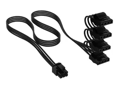 CORSAIR Elite Premium Type 4 - Strømkabel 6-pin intern strømkontakt (hann) til 4-pins strøm (hann) - 75 cm - individually sleeved - svart