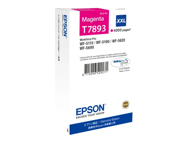 Epson T7893 - 34.2 ml - XXL-størrelse - magenta - original - skriv...