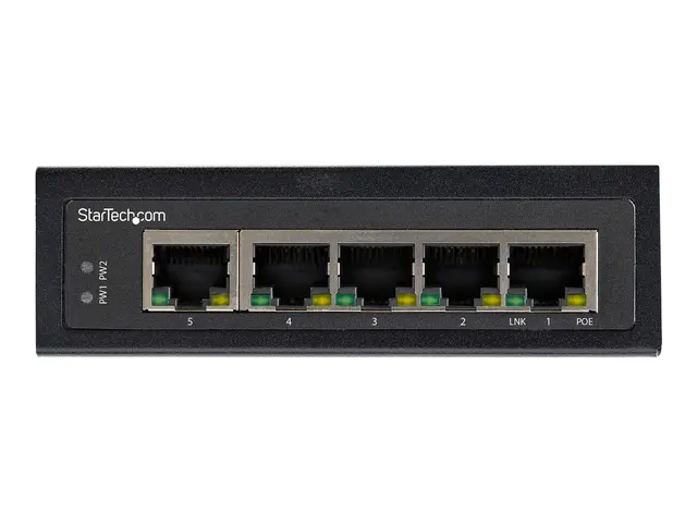 StarTech.com Industrial 5 Port Gigabit PoE Switch, 30W, Power Over...