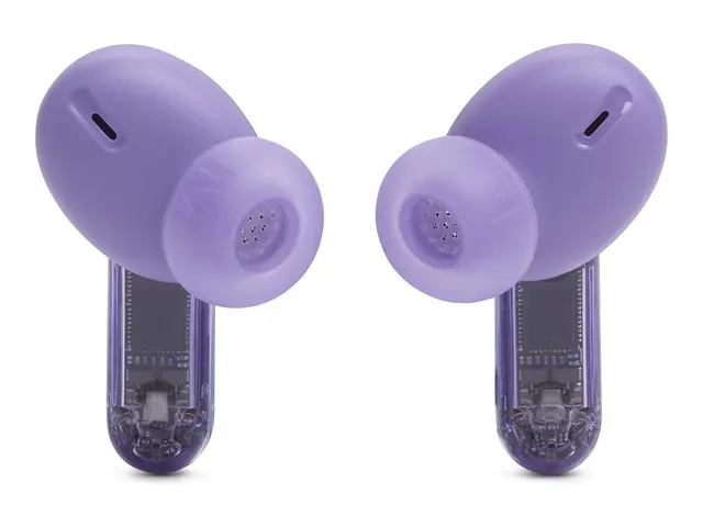 JBL TUNE Beam 2 - Ghost Edition - True wireless-hodetelefoner med mikrofon i øret - Bluetooth - aktiv støydemping - spøkelsesfløyel 