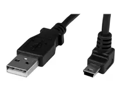 StarTech.com 1m Mini USB Cable Cord A to Up Angle Mini B - Up Angled Mini USB Cable - 1x USB A (M), 1x USB Mini B (M) - Black (USBAMB1MU) - USB-kabel - USB (hann) til mini-USB type B (hann) - 1 m - 90° kontakt - svart
