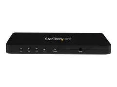 StarTech.com 4K HDMI Splitter - 4k 30Hz - 4 Port Aluminum - Backward Compatible - HDMI Multi Port - HDMI Hub (ST124HD4K) - Video/audio switch - 4 x HDMI - stasjon&#230;r - for P/N: ST121HDBT20L, ST121HDBT20S, ST121HDBTE, SVA5H2NEUA
