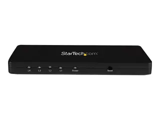 StarTech.com 4K HDMI Splitter - 4k 30Hz 4 Port - Aluminum - Backward Compatible - HDMI Multi Port - HDMI Hub (ST124HD4K) - Video/audio switch - 4 x HDMI - stasjon&#230;r - for P/N: ST121HDBT20L, ST121HDBT20S, ST121HDBTE, SVA5H2NEUA