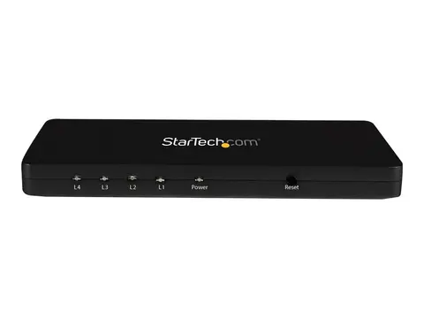 StarTech.com 4K HDMI Splitter - 4k 30Hz - 4 Port Aluminum - Backward Compatible - HDMI Multi Port - HDMI Hub (ST124HD4K) - Video/audio switch - 4 x HDMI - stasjon&#230;r - for P/N: ST121HDBT20L, ST121HDBT20S, ST121HDBTE, SVA5H2NEUA