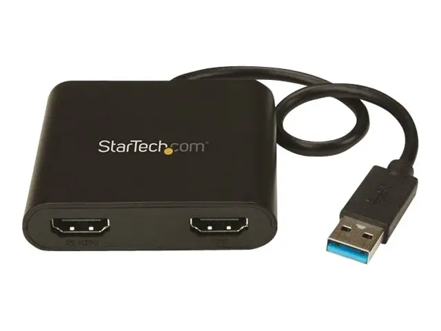 StarTech.com USB 3.0 to Dual HDMI Adapter, 1x 4K 30Hz & 1080p, Ext...