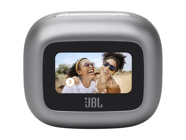 JBL LIVE Beam 3 - True wireless-hodetelefoner med mikrofon i øret - Bluetooth - aktiv støydemping - sølv 