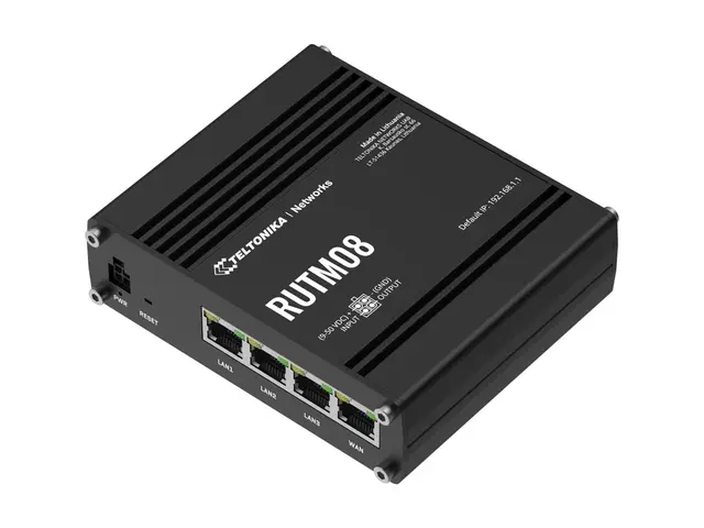 Teltonika RUTM08 - Ruter 3-portssvitsj 1GbE, IEEE 802.3u, PPP DIN-...