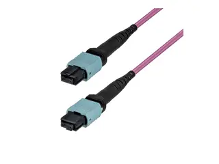 Startech - Koblingskabel - MTP/MPO-12 flermodus (hunn) til MTP/MPO-12 flermodus (hunn) 3 m - 3 mm - fiberoptisk - dupleks - 50 / 125 mikroner - OM4 - OFNP - plenum - erikafiolett